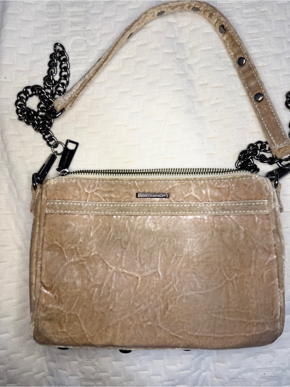 Rebecca Minkoff Velvet Quilted Crossbody Chain Shoulder Bag